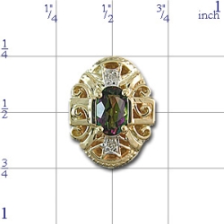 B3623 14K MYSTIC AND DIAMOND SLIDE 